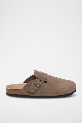 Sabot in pelle scamosciata - Marrone
