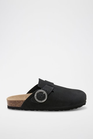 Sabot in pelle scamosciata - Nero