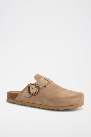 Sabot in pelle scamosciata Rosso - Marrone chiaro