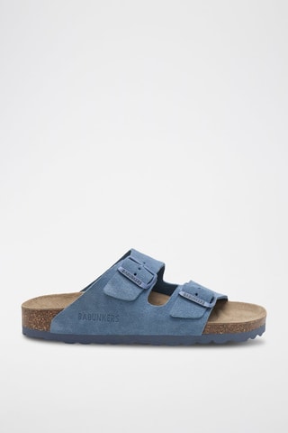 Ciabatte in pelle scamosciata - Blu