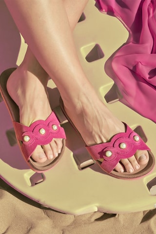 Ciabatte in pelle scamosciata - Rosa