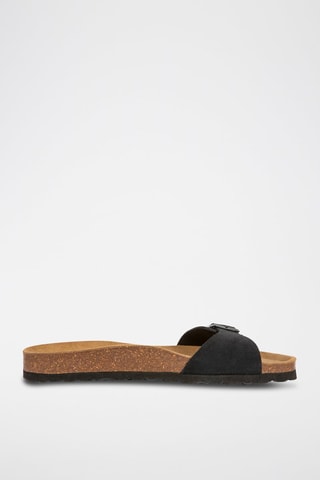 Ciabatte in pelle scamosciata - Nero