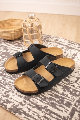 Ciabatte in pelle scamosciata - Nero