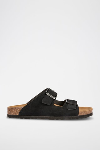 Ciabatte in pelle scamosciata - Nero