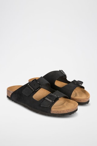 Ciabatte in pelle scamosciata - Nero