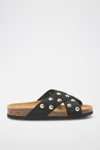 Ciabatte in pelle scamosciata - Nero