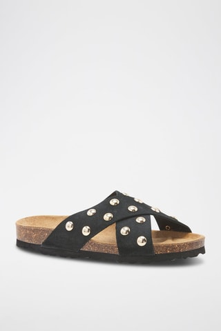 Ciabatte in pelle scamosciata - Nero