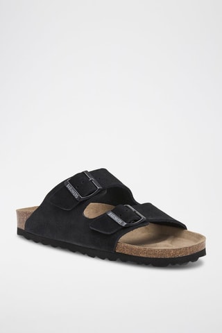 Ciabatte in pelle scamosciata - Nero