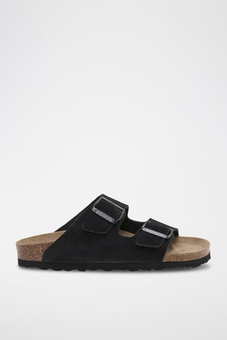 Ciabatte in pelle scamosciata - Nero