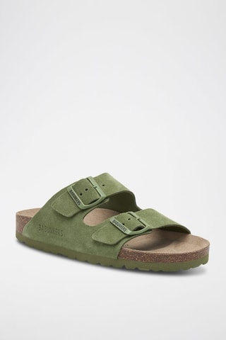 Ciabatte in pelle scamosciata - Verde