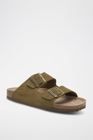 Ciabatte in pelle scamosciata - Kaki