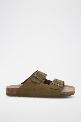 Ciabatte in pelle scamosciata - Kaki