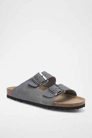 Ciabatte in pelle scamosciata - Grigio