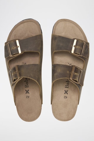 Ciabatte in pelle - Kaki
