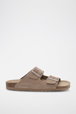 Ciabatte in pelle scamosciata - Marrone