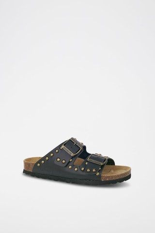 Ciabatte in pelle scamosciata - 
Nero