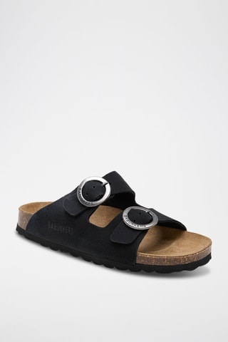 Ciabatte in pelle scamosciata - Nero