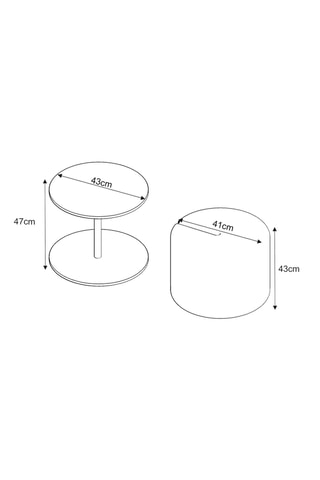 Table d'appoint et pouf