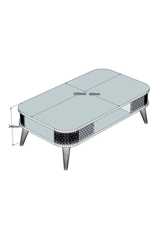 Table basse Eylül - Blanc et imitation bois