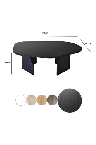 Table basse Rock - Noir - 100 x 35 x 60 cm