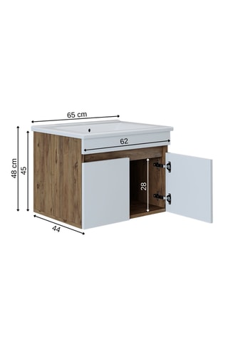 Meuble de salle de bain 2 portes - 48 x 65 x 44 cm