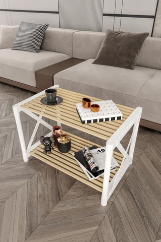 Table basse en bois - 53 x 38 x 38 cm