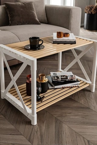Table basse en bois - 53 x 38 x 38 cm