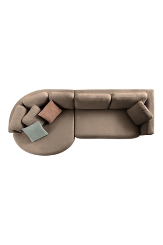 Canapé d'angle gauche - Marron - En tissu texturé