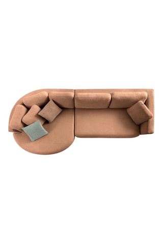 Canapé d'angle gauche - Marron - En tissu texturé