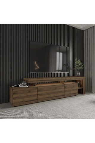 Meuble TV 2 portes 1 abattant - 192 x 53 x 37 cm