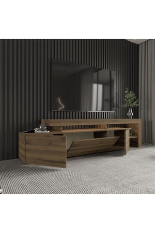 Meuble TV 2 portes 1 abattant - 192 x 53 x 37 cm