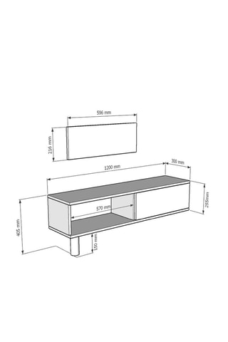 Meuble TV 2 abattants - 120 x 40,5 x 30 cm