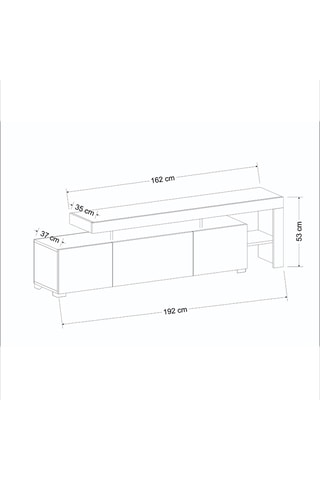 Meuble TV 2 portes - 192 x 53 x 37 cm