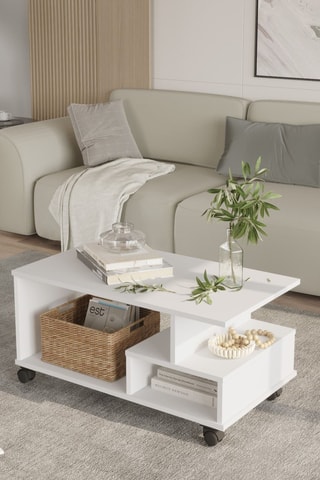 Table basse à roulettes - 90 x 42,5 x 51 cm