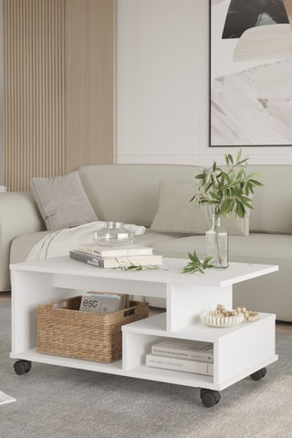 Table basse à roulettes - 90 x 42,5 x 51 cm