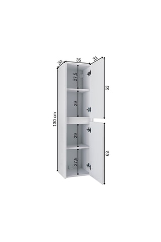 Meuble de salle de bain 2 portes - 35 x 130 x 30 cm