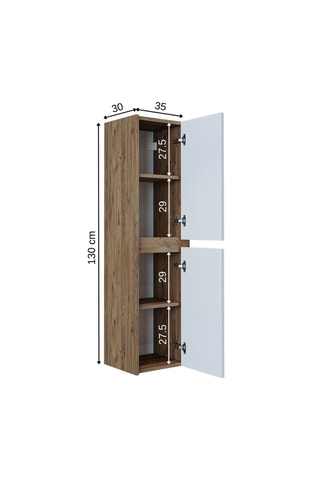 Meuble de salle de bain  2 portes - 35 x 130 x 30 cm