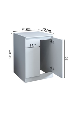 Meuble de rangement 2 portes - 96 x 70 x 70 cm