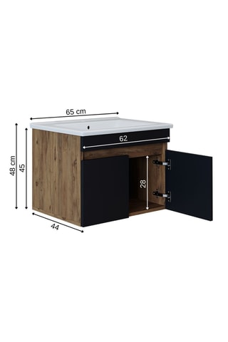 Meuble de salle de bain 2 portes - 65 x 48 x 44 cm
