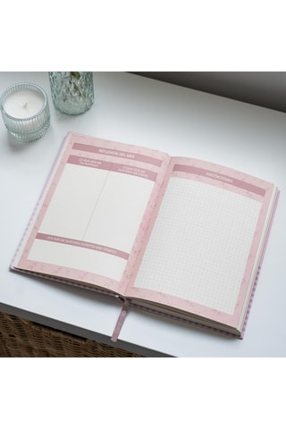 Agenda de planeamento semanal - 128 páginas - Rosa - 21,5 x 15 x 2 cm