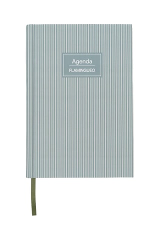 Agenda de planeamento semanal - 128 páginas - Verde-água - 21,5 x 15 x 2 cm