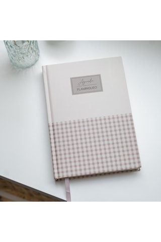 Agenda de planeamento semanal - 128 páginas - Bege - 21,5 x 15 x 2 cm