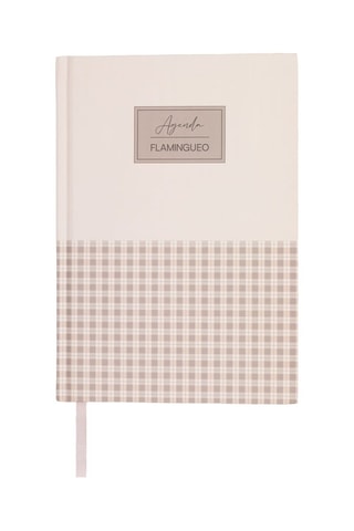 Agenda de planeamento semanal - 128 páginas - Bege - 21,5 x 15 x 2 cm