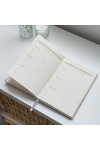 Agenda de planeamento semanal - 128 páginas - Bege - 21,5 x 15 x 2 cm