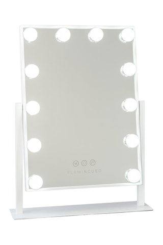 Espelho de maquilhagem LED com pés - 36 x 7,5 x 47,5 cm - Branco
