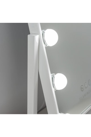 Espelho de maquilhagem LED com pés - 36 x 7,5 x 47,5 cm - Branco