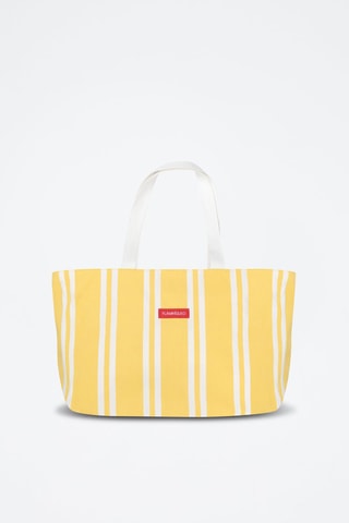 Mala shopper de praia - Branco e amarelo