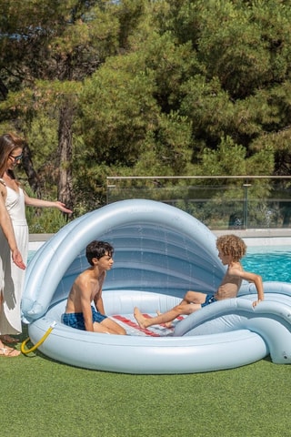 Piscina insuflável com escorrega - 195 x 195 x 115 cm - A partir dos 3 anos