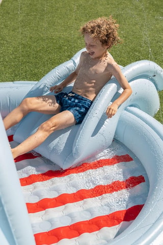 Piscina insuflável com escorrega - 195 x 195 x 115 cm - A partir dos 3 anos