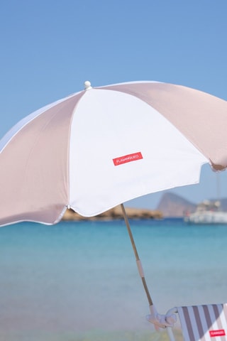 Chaise et parasol protection UV UPF 50+ - Beige - 110 x 110 x 91 cm